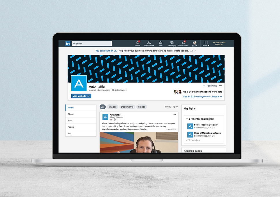 LinkedIn mockup