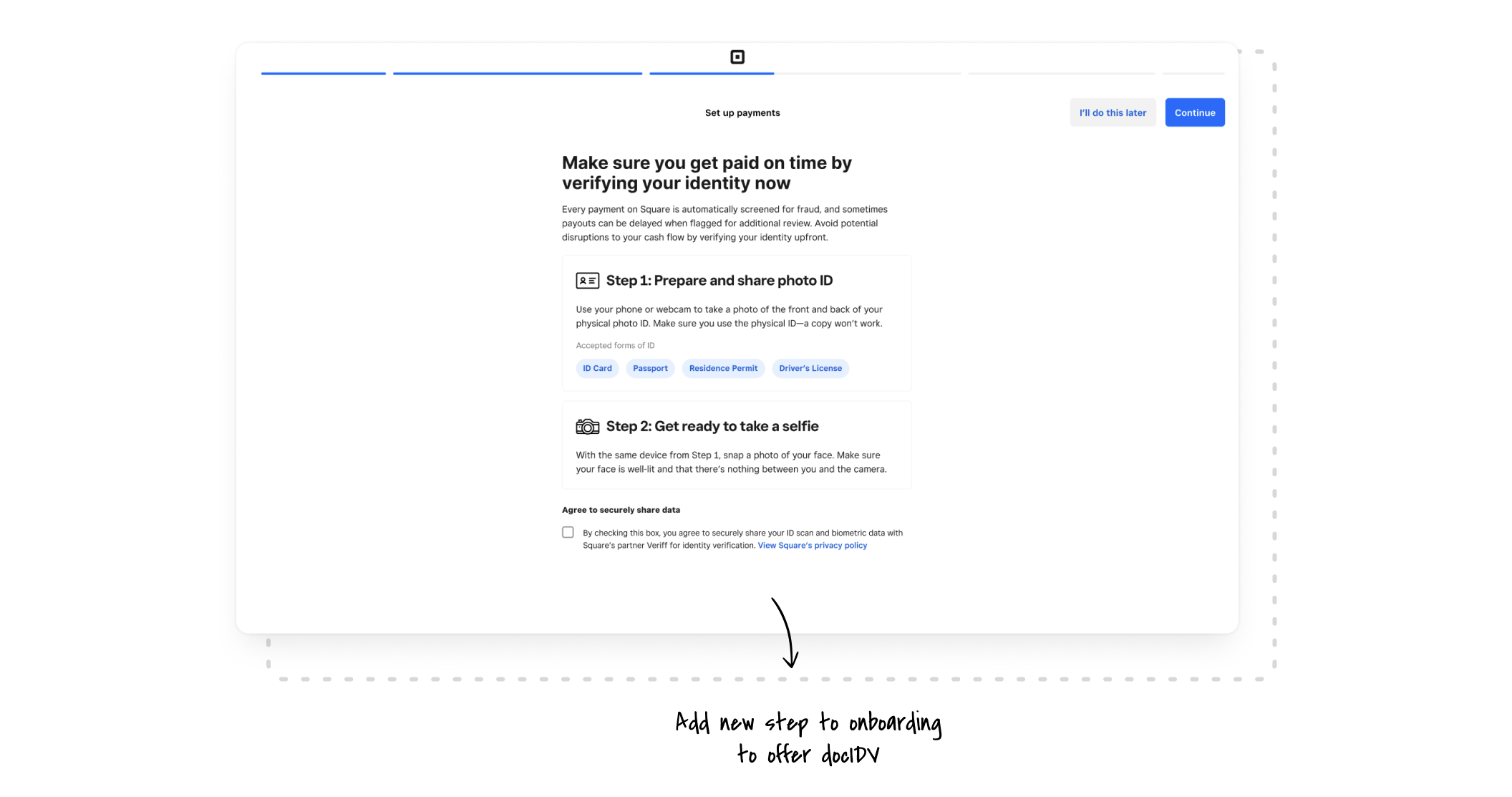 Provide optional docIDV early recommendation