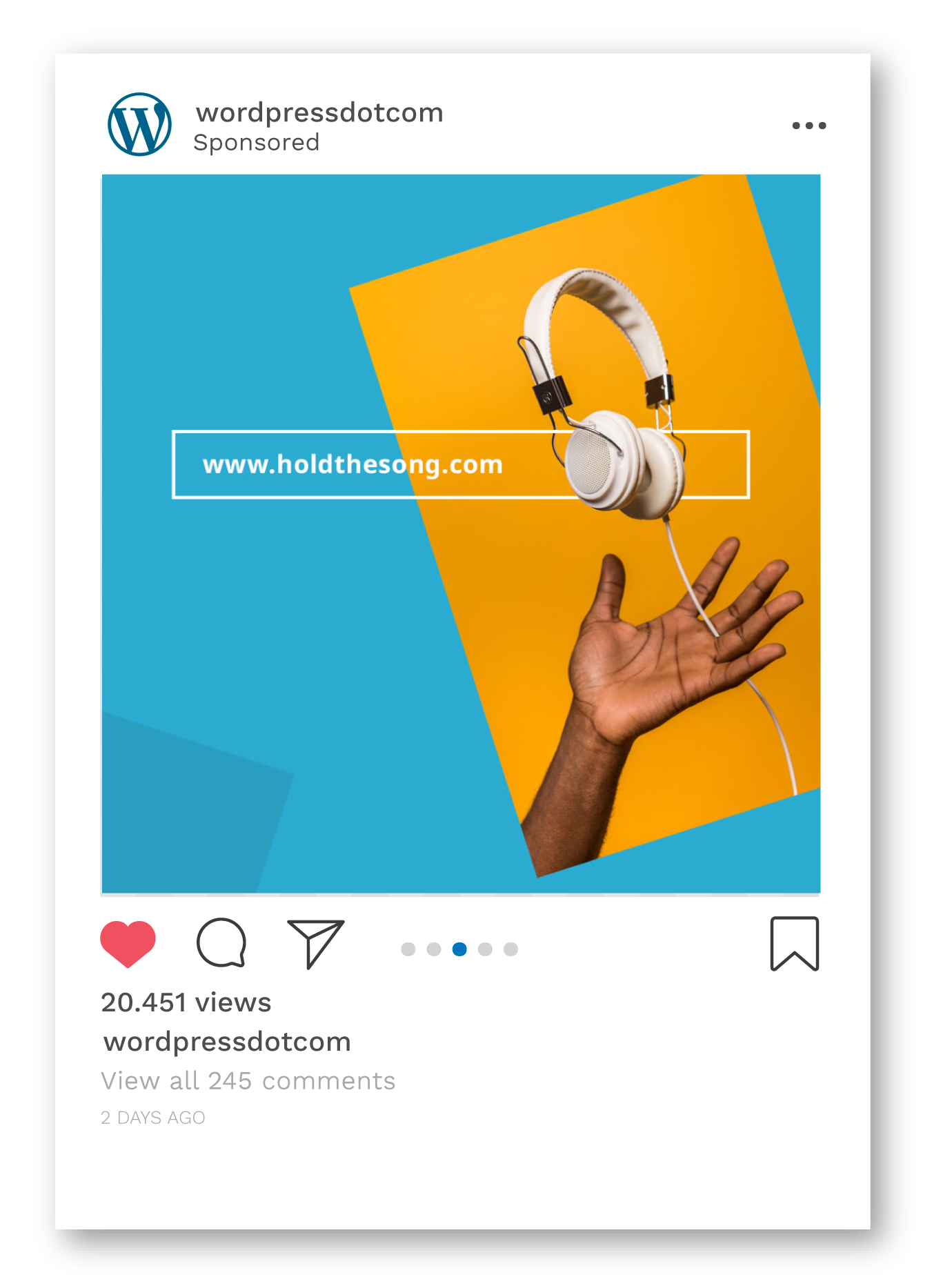 WordPress.com Instagram ad — headphones